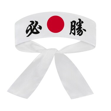 Sunrise Japanese Sushi Chef Hachimaki Karate Headband - White Victory