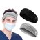 Beaute Galleria 2 Pack Wide Headbands with Mask Button Holder, Silk-like Cooling Headwrap, Ear Pain Relief, Healthcare Staff Nurse First Responder, Fit Small Medium Head Sizes