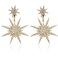 Starburst Dangle Drop Earrings Crystal Hexagram Celestial Star Stud Statement Dangle Wedding Earrings for Women (Gold)