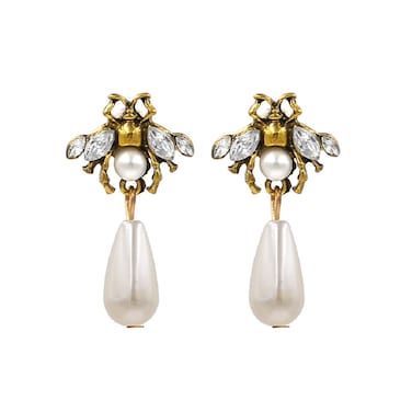 Bee Earrings for Women, Cute Insect Honey Bee Earrings for Womens, Pearl Bee Dangle Earrings Hypoallergenic, Bumblebee Bohemian Drop Earrings, Ladybug Earrings Studs, Sterling Silver, No Gemstone