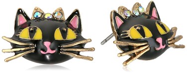 Betsey Johnson Cat Stud Earrings Pink Stud Earrings
