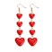 Valentine's Day Earrings,Valentine Red Heart Shaped Earrings Classic Interlocking Dangle Earrings Jewelry for Women,Valentine Day Outfit Accessories and Gifts for Women