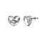 Cate &amp; Chloe Violet Passion Gold Heart Earrings, 18k Gold Plated Studs with Heart Shaped Crystals, Silver Heart Stud Earring Set for Women