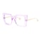 VOOGLAM Oversized Thick Square Blue Light Blocking Glasses for Women Purple Fashion Eyewear with Pearl Inlay Arm Anti Eyestrain UV Valarie