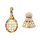 Tennis Racket Earrings for Women, Badminton Racket Stud Earrings for Womens, Cute Badminton Earrings Hypoallergenic, Cubic Zirconia Tennis Racquet Ear Studs, Sports Jewelry -s Funny Earrings