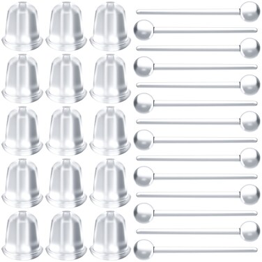 OIIKI 500PCS Clear Earrings for Sports, 250 Pairs Plastic Earrings Studs with Earring Backs for Sensitive Ears, Safe Clear Piercing Earring, Invisible Earrings with Organizer Box for Women Sport Sleep