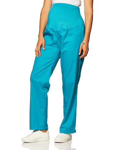 WonderWink Womens Wonderwork Fashion Maternity Pants, Teal Blue, X-Small US