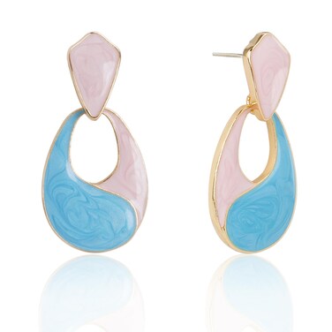 Blue Pink Earrings，Pregnant Women Dress T-Shirt Decorations，Gender Reveal Idea， Baby Shower Party， Mom Wife Gift &ndash; by ZouYee