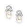 Mariell Cubic Zirconia Pearl Drop Clip-On Earrings for Women, Non-Pierced Earrings, Jewelry for Brides