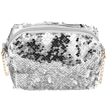 OULII Sequin Wallet Glitter Clutch Sequin Purse for Girls Silver Purse Sparkly Wallet Fashion Glitter Bag Handbag Party Evening Bag Shoulder Bag for Women