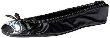FOCO Seattle Seahawks Exclusive Team Logo Flats With Clutch Large