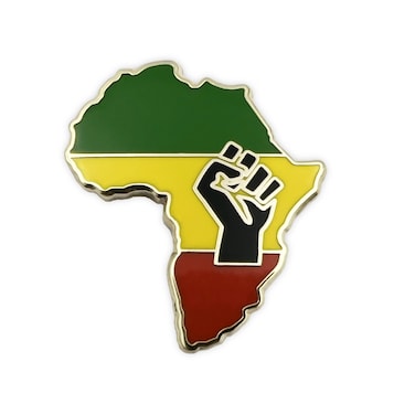 African American Map Flag Lapel Pin - Protest Resistance Brooch