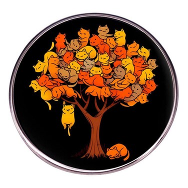 zhanghaoran A Tree Cat Button Enamel Pin Ginger Cat Tree Lapel Pin Cute Animal Brooch Badge Cartoon Cats on the Tree Badge Pin Clothing Bags Accessories Children Men Women Cat Lover Gift