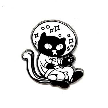 Cartoon Spacefaring Cat Pin - Animal World Series - Enamel Lapel Pin - Plated Badge for Clothing, Bags, and Lanyards