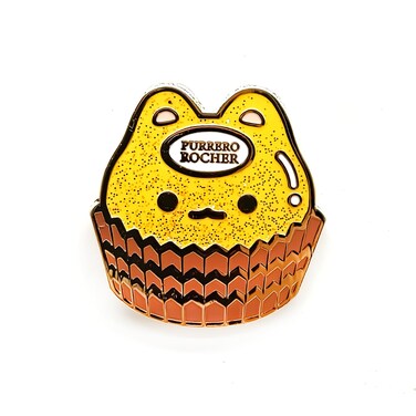 Cute Cat Chocolate Badge Pin - Cooperation Series - Enamel Lapel Pin - Plated Badge for Clothing, Bags, and Lanyards