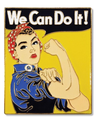 We Can Do it - Enamel Pin - Large 1.5" - In Commemoration of Rosie the Riveter and Supporting Women's Rights in the USA