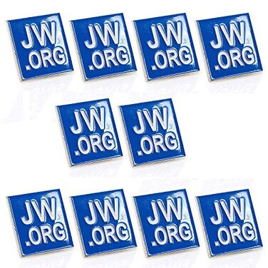 Jehovah Witness - Square Blue Lapel Pin - JW.org Neck Tie Hat Tack Clip Women or Men Suits-Silver Square-10 pcs