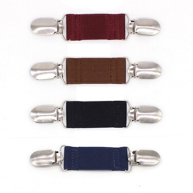 4Pcs Unisex Elastic Dress Cinch Clips Sweater Shawl Clips Cardigan Collar Clips Shirt Clip for Women Men Clothes Accessories