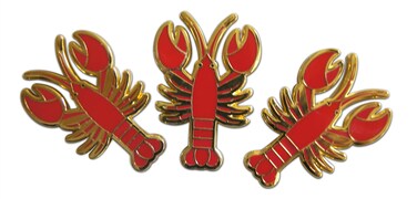 Red Lobster 3-Piece Animal Pride Lapel Pin or Hat Pin &amp; Tie Tack Set with Clutch Back by Novel Merk