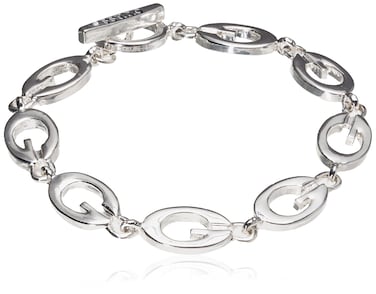 GUESS "Basic" Silver G Link Bracelet, 7.5