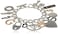 GUESS "Basic Mixed Metal Logo Charm Toggle Charm Bracelet