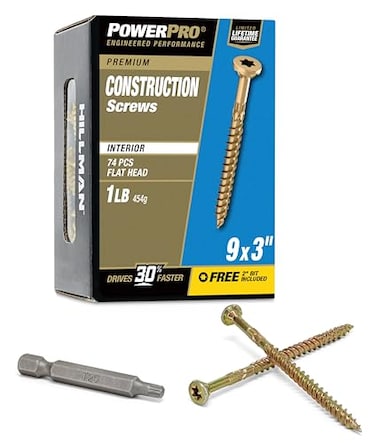 Power Pro Premium Interior Construction Screws (#9 x 3") - 1lb Box