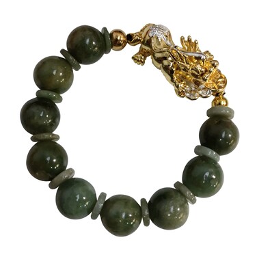 Heavens Tvcz Bracelet Jade Real Women Men Jewelry Gems Jadeite Pixiu Spiritual Positive Green Bead Feng Shui Charms.