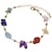 Xfoxstal 7 Chakra Reiki Gemstones Plated 14k Gold Chain Bracelets for Women Meditation Colorful Crystal Chips Beaded Bracelets (6&Prime;-8&Prime;)