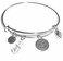Hidden Hollow Beads Initial Expandable Wire Bangle Bracelet, in the Popular Style (B)