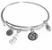 Hidden Hollow Beads Initial Expandable Wire Bangle Bracelet, in the Popular Style (N)