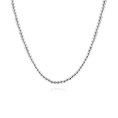 Savlano 925 Sterling Silver 3MM Handmade Bead Ball Strand Chain Necklace For Women- Made in Italy Comes With a Gift Box (20,3mm)
