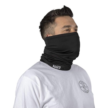 Klein Tools 60455 Neck and Face Warming Band, Gaiter/Balaclava Made of Breathable Fleece Fabric for Warmth, Black