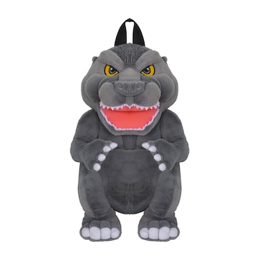 Concept One Godzilla Mini Backpack, Plush Small Travel Bag Purse for Men and Women, Adjustable Shoulder Straps, Grey, 14 Inch