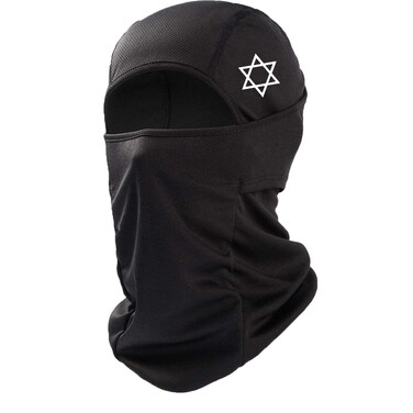 Balaclava Face Mask UV Protection for Men Women Jewish Star Sun Hood Tactical Lightweight Ski Motorcycle Running Riding Black