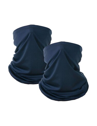 2 PCS AliPlus Neck Gaiter Face Mask Balaclava Summer Cool Breathable Lightweight Men Women Sun UV Protection (Navy), One Size