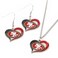 aminco womens NFL Seattle Seahawks Swirl Heart Earrings &amp; Pendant Set, Silver, 7