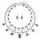 ZOLEAROPY Game Day Football Earrings Necklaces Football Charms Heishi Beaded Choker Necklace Football Earrings Football Mom Jewelry Set Accessories for Football Fan Gifts (blue white jewelry set)