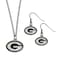 NFL Siskiyou Sports Womens Green Bay Packers Dangle Earrings and Chain Necklace Set One Size Team Color