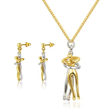 XINAOBAOLUO Couple Hug Necklace Pendant Simple Affectionate Snuggle Hugging Necklace Valentine's Day Gift for Women Lover