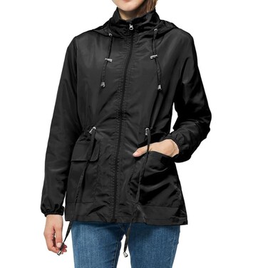 Kinsyoma Women's Waterproof Rain Jacket Lightweight Packable Raincoat Outdoor Hooded Windbreaker for Hiking Travel