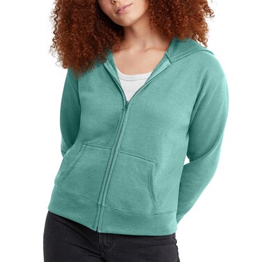 Hanes, EcoSmart Fleece Full Hoodie, Zip-Up Hooded Sweatshirt for Women, SPANISH MOSS