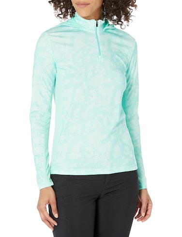 HUK Women's Standard Icon X Hoodie  UPF 50+ Long-Sleeve Fishing Shirt, Running Lakes-Beach Glass, Medium