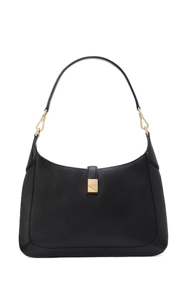 kate spade new york Deco Pebbled Leather Hobo Bag, Black