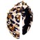 NVENF Leopard Headband for Women Rhinestone Pearl Knotted Headband Beaded Embellished Star Cheetah Headband Boho Leopard Printed Wide Top Knot Headband Fashion Hair Accessories (Leopard 3)