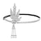 GORTIN 1920's Flapper Headband Leaf Rhiestones Headpiece Pearl Tassel Headdress Head Bands Bridal Flapper Hair Accessories Head Chain for Women and Girls (Sliver)