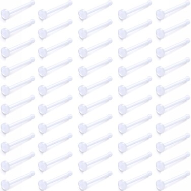 Cisyozi 20G Clear Plastic Nose Ring Studs Piercing Retainer for Sport Work Surgery Bioflex Flexible Acrylic Bendable Nose Stud Stragiht Flat Silicone Nose Bone Pin Ring Piercing Jewelry Women Men 2mm