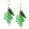DAMLENG Unique Cute Creative Fruits Dangle Drop Earrings Sparkly Crystal Grape Earring With Green Leaf for Women Statement Jewelry Gifts (Purple)