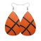 Vosach Orange Basketball Leather Teardrop Hook Earrings Sport Ball Leisure Activities Match Elegant Earrings For Women Friends Dangle Earrings