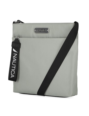 Nautica Diver Nylon Small Women's Crossbody Bag Purse with Adjustable Shoulder Strap, Dove/Grey