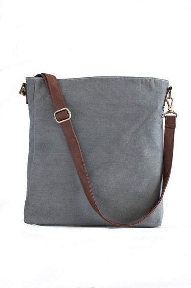MAIKA Recycled Canvas City Sling Crossbody Bag, Waxed Ash, Grey